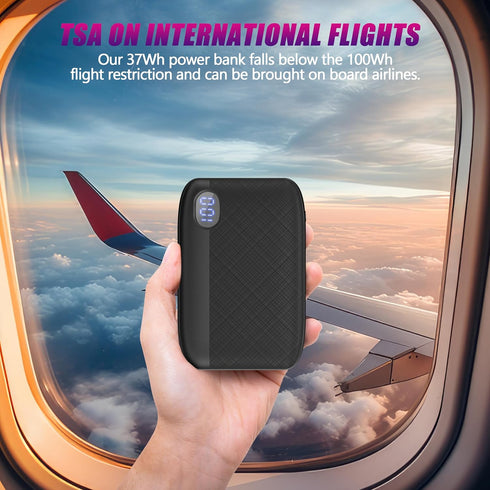 Power Bank for Heated Vest and Heated Jacket, 10000mAh Rechargeable Battery with 7.4V DC Port and USB A Port, Compact Charger with LED Screen for ...