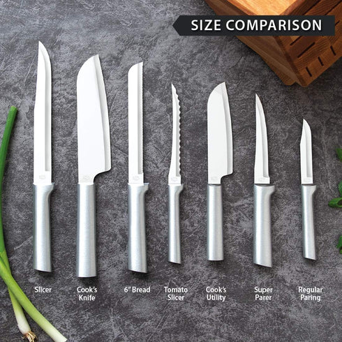 Rada Cutlery Super Parer Knife (R127), 4.38" Stainless Steel Hollow Ground Blade, Made in USA, Silver Handle...