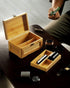 Wooden Stash Box with Rolling Tray Stash Box Combo to Organise your Herbs and Accessories - Rolling Kit with Removable divider - Large stash box a...