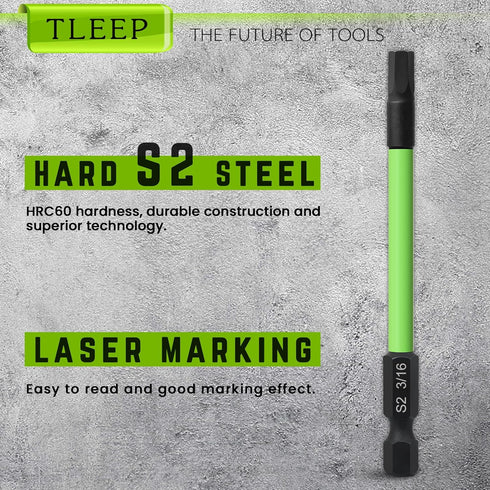 3.5" Long 1/4" Hex Head Allen Wrench Drill Bits, SAE Impact Driver Bit Set 5/64 to 5/16, Magnetic Tips Magnetic Screwdriver Bits Hex Drill Bit Set...