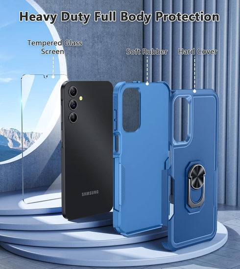 FNTCASE for Samsung Galaxy A15-5G Case: Dual Layer Shockproof Protective Cell Phone Cover with Magnetic Kickstand | Military Grade Drop Proof Prot...