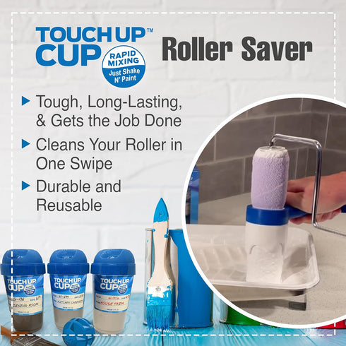 Touch Up Cup Roller Saver Paint Roller Cleaner Tool, House Painting Supplies, Paint Remover Scraper, As Seen On Shark Tank Products, 1 Pack...