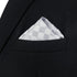 S&W SHLAX&WING Mens Pocket Square Satin Light Grey Silver Off White Checkered Rhomibic for Suit Jacket...