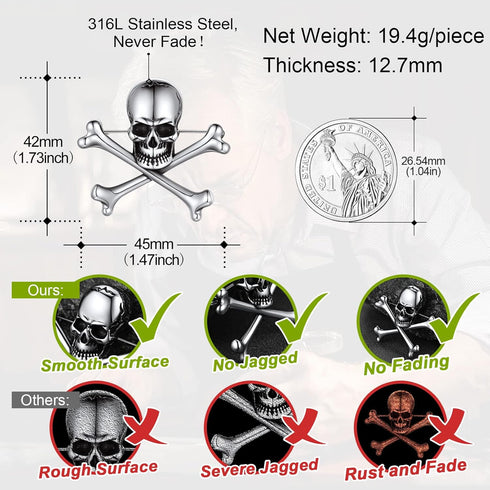 FaithHeart Women's Brooches Pins, Punk Skull/Spider/Antler Designs with Delicate Gift Packaging...