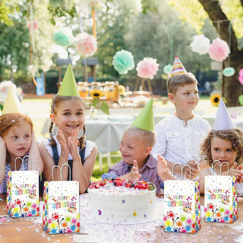 gisgfim 12 Pcs Premium Paint Art Party Bag Art Themed Birthday Party Painting Party Candy Favor Bags Supplies Gift Treat Bags Paint Party Supplies...