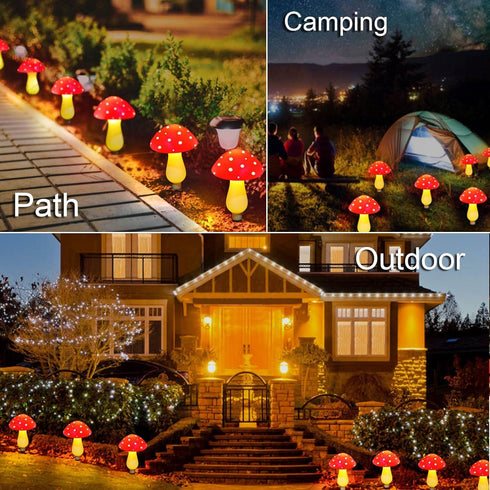 New Upgraded Waterproof Solar Mushroom Lights Outdoor Decor, 8 Modes for Garden Pathway Landscape Yard Easter Pathway Halloween Xmas Decorations, ...