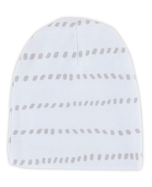 Adjustable Swaddle and Beanie Set Jersey Knit Cotton for Baby Boy Or Baby Girl from 0-3 Months, Grey Dotted Stripes...