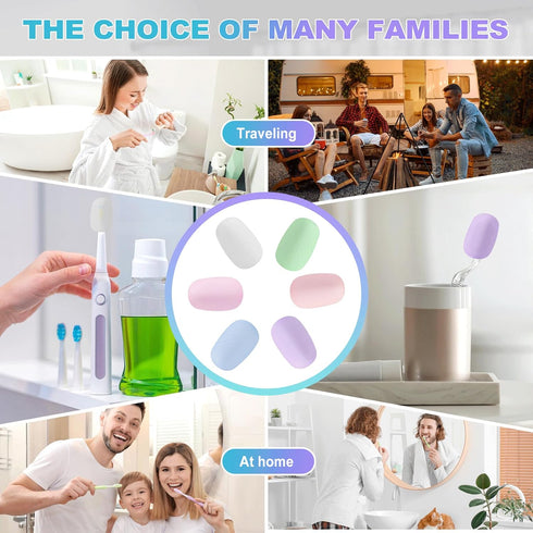 6 Packs Toothbrush Covers, Silicone Toothbrush Covers Caps for Electric Toothbrush Replacement Heads & Manual Toothbrush...