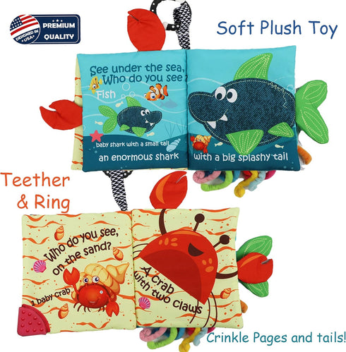 Baby Books 0-6 Months,Touch Feel Crinkle Soft Books for Infant Baby 0-3-6-12-18 Months,Baby Toys 6 to 12 Months, Tummy Time Toys, Early Learning S...