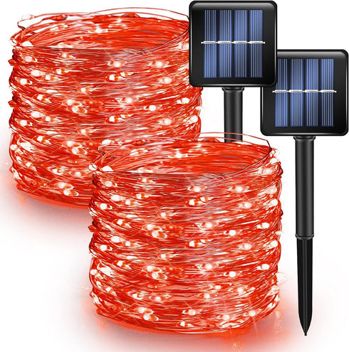 Dazzle Bright 2 Pack Solar String Lights Outdoor, Total 80FT 240LED Solar Powered Waterproof Fairy Lights 8 Modes, Copper Wire Lights for Christma...