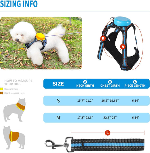 Dog Harness and Leash Set |Dog Vest Harness with 6 ft Multifunction Retractable Dog Leash | with One-Button Control,One-Handed Brake, Tangle Free ...