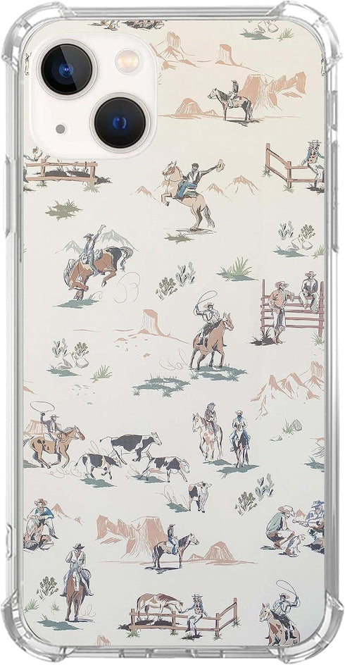 Wild West Adventure Case Compatible with iPhone 15, West Cowboy Desert Scenery Cover for iPhone 15, Cool Cute TPU Bumper Phone Case Cover for iPho...
