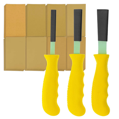 Dura-Gold Sanding Stick Kit with Ergo Handle Yellow Flat with 40 sheet Sandpaper Starter Kit...