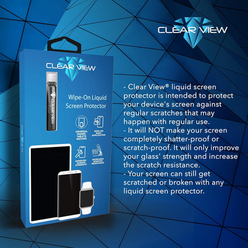 ClearView Liquid Glass Screen Protector | Covers up to 4 Devices | for All Smartphones Tablets and Watches Wipe On Nano Protection - Bottle...