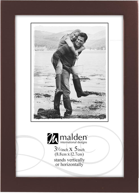 Malden International Designs Dark Walnut Concept Wood Picture Frame, 3x5, Walnut...