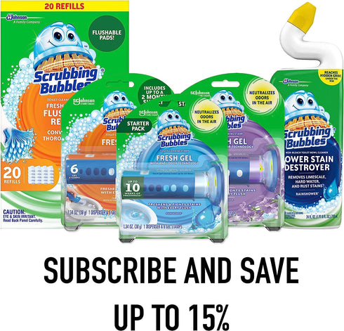 Scrubbing Bubbles Toilet Gel Stamps, Fresh Gel Toilet Cleaning Stamps, Helps Keep Toilet Clean and Helps Prevent Limescale & Toilet Rings, Rainsho...