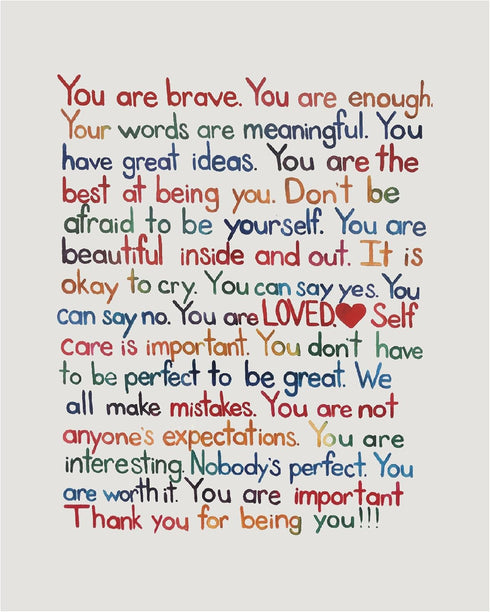AMERICAN LUXURY GIFTS You Are Brave Inspirational Poster – Motivational Wall Art Print 8×10 Unframed for Home, Office, Bedroom & Classroom – Posit...