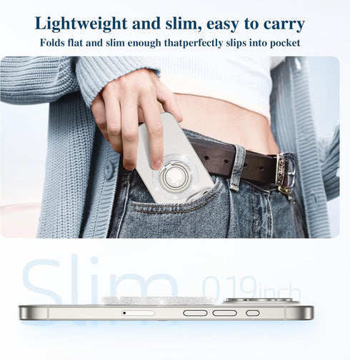 GVIEWIN Magnetic Phone Ring Holder, Compatible with MagSafe Phone Stand Finger Grip Adjustable Kickstand for iPhone 15 Pro Max/Pro/Plus/14/13/12 S...