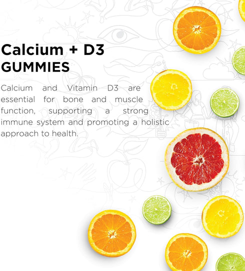 Calcium Gummies for Bone and Muscle Support - Vitamin D3 Calcium Supplements for Kids and Adults - 40 Gummies...