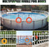 2Pack Double Pool Pole Hooks, Adjustable Pool Fence Hooks for Pool Equipment, Metal Vinyl Fence Hooks for Pool Skimmer Net Pole Hose Garden Tools...