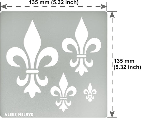 Aleks Melnyk No.250 Metal Stencil, Fleurs de Lys Symbole, French fleur-de-lis, Lily Flower, Ornament, Vintage, Patterns, Template for Wood Burning...