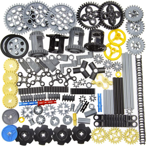 100+PCS Technic Gears and Axles Compatible with Lego Technic-Sets,Gears-Rack (Gears-Pins-Axles Differential New) for Car Building Brick Accessorie...