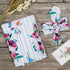 Newborn Girls Receiving Blanket Headband Set Flower Baby Swaddle Blankets Infant Warm … (0-6 Months, Striped)...