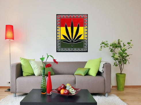 ICC Weed Tapestry Marijuana Wall Hanging leaf Poster Cannabis Hippie Decor Pot Flag Collage Dorm Trippy Bohemian Art psychedelic Small Hippie Rast...