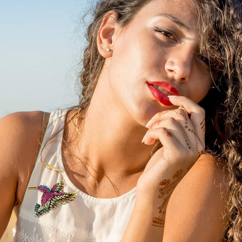 Hicarer 9 Pieces Women Brooches Pins Bulk Set Rhinestone Animal Insect Crystal Pins Butterfly Dragonfly Hummingbird Owl Peacock Brooch Pin for Wom...