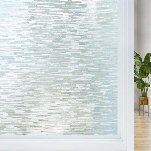 Haton Window Privacy Film, Frosted Glass Static Cling Sun Heat Blocking Window Clings, Frosting Opaque Coverings, Vinyl Removable Stickers Tint fo...