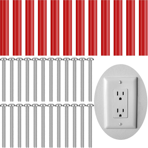 24 Pcs Electrical Outlet Spacers Box Extender Kit Round Electrical Box Extender 12 Pcs Switch and Receptacle Screw Straight and 12 Pcs Longer Scre...