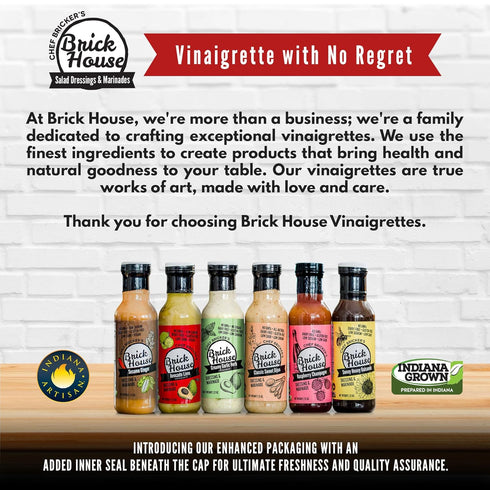 Creamy Garlic Herb Vinaigrette Dressing, Keto-Friendly Creamy Garlic Salad Dressing, Non-GMO & Low Sodium Salad Dressing by Brick House, 12 Oz...