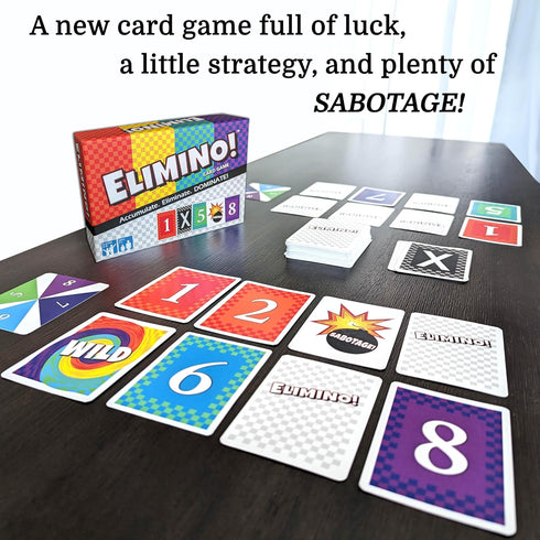 Elimino! Card Game - Designed by 11 & 13 Year Old Sisters! A Modern Update on The Classic Card Game Garbage (or Trash) | Great Gift Idea for Kids,...