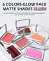 Powder Blush Palette, Matte Powder Makeup Blush for Cheeks, Natural Glow Face Blush Contour Palette, Lightweight, Smooth, High Impact Buildable Co...