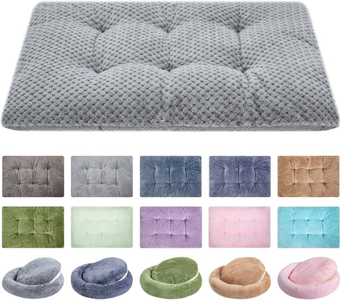 WONDER MIRACLE Fuzzy Deluxe Pet Beds, Super Plush Dog or Cat Beds Ideal for Dog Crates, Machine Wash & Dryer Friendly (15" x 23", S-Grey)...