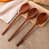 HANSGO 20PCS Long Handle Wooden Spoons, Wooden Tasting Spoons 10" Large Mixing Cooking Oval Spoons (Dark Brown)...