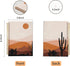 Abstract Boho Desert Sun Cactus Landscape Spiral Notebook Journal 5.5×8.3 Inch,Boho Mid-Century Modern Art Lined Hardcover Spiral Notebook for Wor...