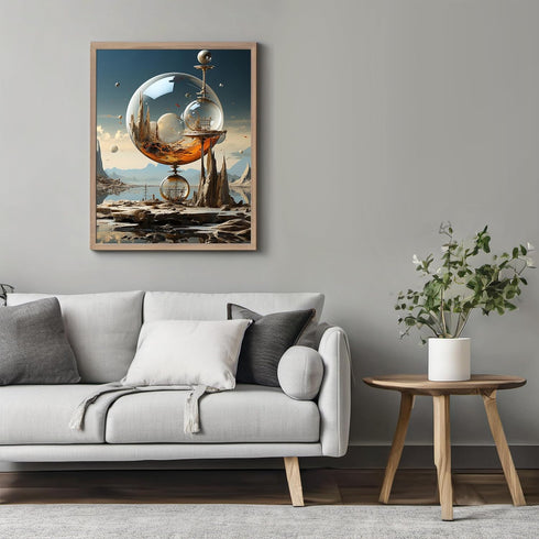 Posterizer 1 pcs-futuristic sci-fi glass cities-Abstract & Modern Art-Fantasy & Fiction Art-Gift for Art Lovers-Decor for Home & Office- UNFRAMED ...