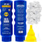 Leakproof Hidden Flask - 2 Secret Sunscreen Flasks For Liquor - Large 10oz Empty Alcohol Containers & 100 Foam Seals & Collapsible Funnel | Hard P...