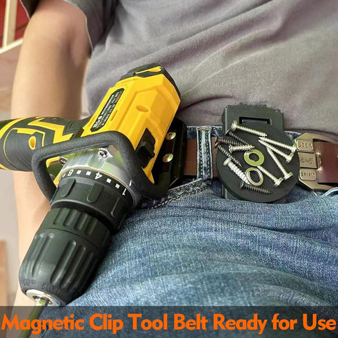 MUTUACTOR Magnetic Tool Belt Clip,Non-Slip Magnet Tool Holder for Belt,Strong Magnetic Clip Tool Belt Accessories for Hammer Screwdrivers Adjustab...