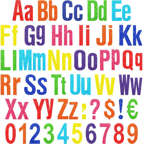 134 Pcs 5 Inch Bulletin Board Letters Colorful Alphabet Letters Numbers and Punctuation Cutouts Letters for Bulletin Board Wall Set for Display Bo...