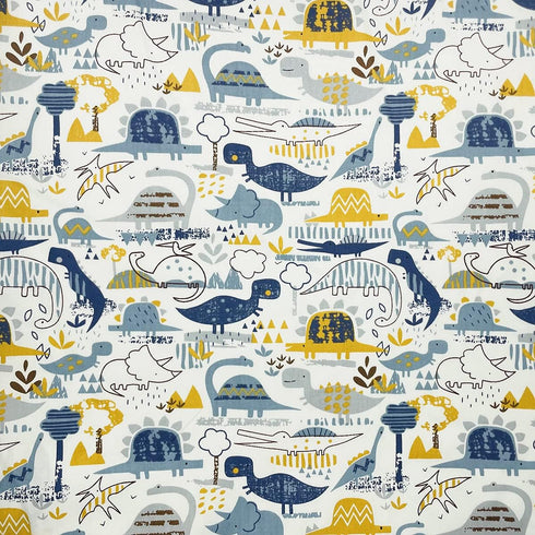 Dinosaur Quilt Fat Quarters Fabric Bundles Cotton Cartoon Dino World Fabric for Baby Boy Kids 18"x 22" (7pcs) SZRUIZFZ...