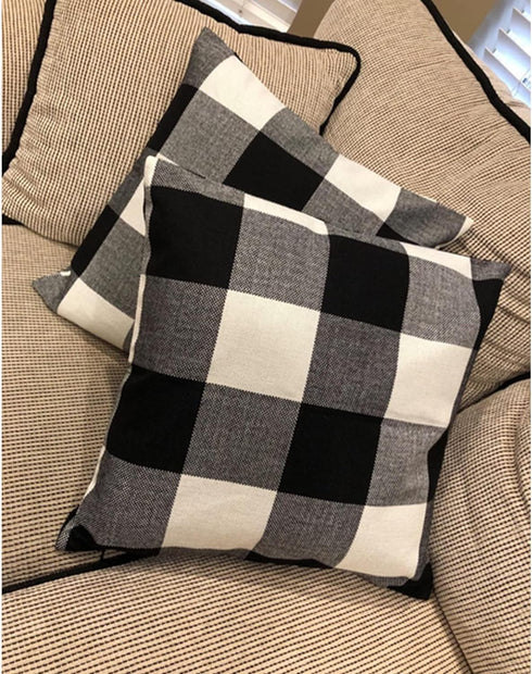 VAKADO 20x20 Farmhouse Black White Buffalo Plaids Decorative Throw Pillow Covers Retro Rustic Boho Check Cushion Cases Home Decor for Porch Couch ...