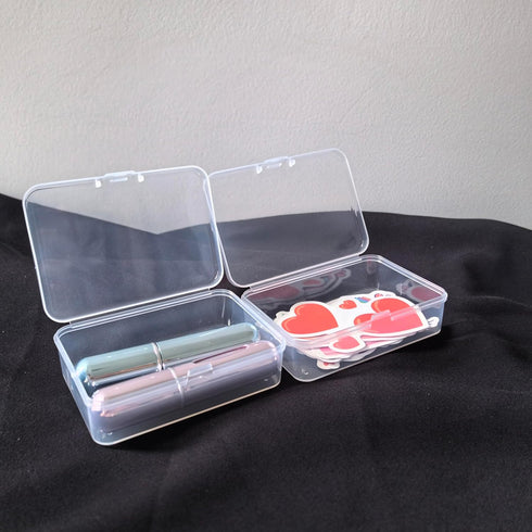 Clear Plastic Storage Box, Beads Container With Hinged Lid Hardware Supplies (6pcs,8.5 * 6.*2.5cm)...
