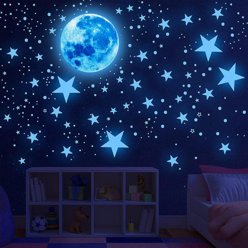 Glow in The Dark Stars,Glowing Stars and Moon Wall Decals, 1088 Pcs Ceiling Stars Glow in The Dark Kids Room Wall Decor, Perfect for Kids Nursery ...