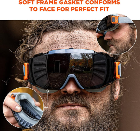 Ergodyne Skullerz MODI Protective OTG Safety Goggle, Indirect Venting, Anti Fog, Scratch Resistant...
