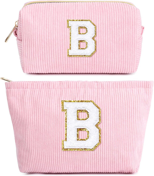 Graduation Gifts Personalized Initial Makeup Bag Mothers Day Gifts Teach Bag Makeup Bag Pouch Make Up Bags Travel Toiletry Bag for Her Mom Girlfri...