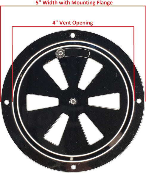 4" BBQ Smoker Air Vent (Stainless Steel) - Pinwheel Grill Damper For Increased Airflow...