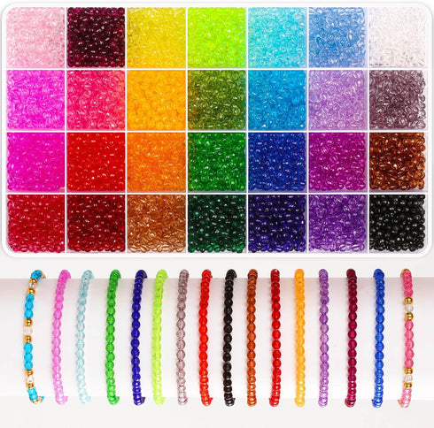 Paxcoo 5320Pcs Crystal Beads for Jewelry Making, Crystal Acrylic Beads Faceted Jewelry Beads Bicone Gem Beads jewel for Jewelry Making (4 MM)...