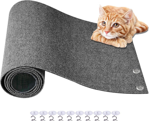 78.7"x15.8" Cat Scratching Mat, Self-Adhesive Trimmable Scratching Cat Carpet to Protect Furniture Walls or Floors, Cover Cat Scratching Post Cat ...